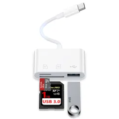 HUHUTa 3in1 iphone sdカードリーダー タイプc UHS-I/UHS-II/SDXC/SDHC/MicroSDXC/MicroSDHC/SDSC/SDUCなど対応 sd card reader 高速双方向転送 OTG機能 設定不要  ...