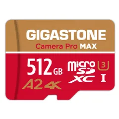 【5年データ復旧・無償交換保証】GIGASTONE マイクロsdカード 512GB Camera Pro Max microSDXC UHS-I A2 V30 U3 C10 170MB/s 4K Ultra HD ビデオ録画 Gopro アクションカ ...