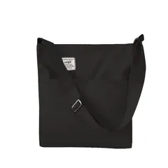 【数量限定】ショルダーバッグ キャンバス 肩掛けバッグ 手提げ袋 トート 多収納 ショルダー ファスナー付き キャンパストート帆布 大容量 男女兼用 A4 旅行用 通学通勤 [FineGood] ブラック(黒)