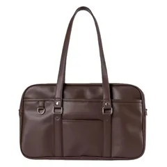 【数量限定】スクバ 高校生 黒 茶色 女子 修学旅行 合皮 持ち手長い A4 スクールバッグ 大容量 軽量 [ZKIVORJ] 背負える