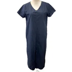 ミズイロインド mizuiro ind チュニックブラウス ロング Vネック コットン 半袖 紺 ネイビー 0903