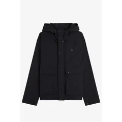 フレッドペリー メンズ アウター ジャケット・ブルゾン パーカー クロップド Fred Perry Cropped Ripstoparka Black 102 ブラック