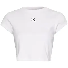 カルバンクライン レディース トップス Tシャツ Calvin Klein Jeans CK RIB BABY TEE White ホワイト
