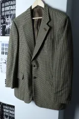 (L) DAKS スーツ ジャケット ブレーザー 90s 年代 ヘリンボーン ウール-17341