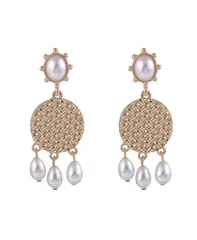 ランドリーバイシェリーシーガル レディース アクセサリー ピアス・イヤリング Laundry by Shelli Segal Gold Tone Drop Earrings with Pearl Accents Gold ゴールド