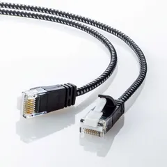 サンワサプライ CAT6A細径メッシュLANケーブル (10m) 10Gbps/500MHz RJ45 ツメ折れ防止 ブラック&ホワイト KB-T6AME-10BKW