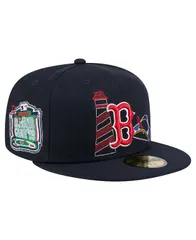 ニューエラ メンズ アクセサリー 帽子 New Era Mens Navy Boston Red Sox State Stitch 59Fifty Fitted Hat Navy ネイビー