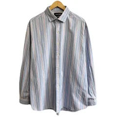 POLO GOLF ポロゴルフ RALPH LAUREN  ラルフローレン WESTERTON コットンシャツ ストライプ 長袖シャツ ライトブルー×白×パープル XLサイズ No.M547