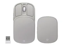 Digio2 無線 静音 5ボタン コンパクト マウス 充電式 スライドカバー BlueLED グレージュ Z0514