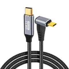 USB-C & USB-C ケーブル L字 1.5M Type-c ケーブル USB3.1 Gen2(10Gbps) PD対応 100W/5A急速充電 4K/60Hz映像出力 超高耐久ナイロン タイプc機種対応
