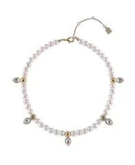 ランドリーバイシェリーシーガル レディース アクセサリー ネックレス・チョーカー・ペンダントトップ レース Laundry by Shelli Segal Beaded Pearl Necklace with Crystal Stone Accents Gol