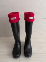 HUNTER ブラック レインブーツ ソックス含む 長靴