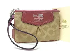 ■美品■ COACH コーチ 43262 マディソン オプアート キャンバス リストレット ポーチ マルチケース 小物入れ ブラウン系 DE5095