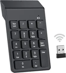 ワイヤレステンキー 2.4G ワイヤレス レシーバー付属 超薄型 18キー 非連動テンキー 5000万回耐久 多機種対応 Windows/Mac デスクトップPCノートブック用 USB ポータブル ブラック (Bluetooth非対応)