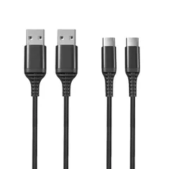 USB Type C ケーブル 3m 2本セット LpoieJun【高速データ転送(480Mbps) / 60W 急速充電】 USB-A to C 高耐久ナイロン編み スマートフォン/タブレット/ゲーム機のタイプｃ機種に対応 断線防止【映像出力不可】