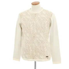 【中古】アルマーニ コレッツォーニ ARMANI COLLEZIONI コットンシルク クルーネック プルオーバーニット アイボリーxベージュ【サイズEU48】【メンズ】