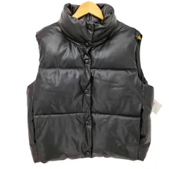 ザラ ZARA フェイクレザーパフベスト レディース import：L 