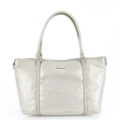 グッチ GG インプリメ 197953 レザー トート バッグ 肩掛け ショルダー ハンド 本革 シルバー A4 レディース REM DL7-1【中古】