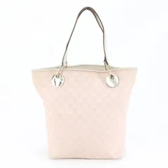 美品 グッチ GGキャンバス 120836 レザー トート バッグ 肩掛け ショルダー ハンド ピンク レディース EEM DL11-2【中古】