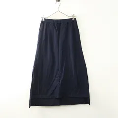 アメリカーナ AMERICANA サイドスリット コットンイージーロングスカート/ネイビー ゴム【2400014811650】