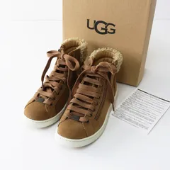 試着 美品 定価22000円 アグ UGG Australia Olive ヌバックレザー レースアップハイカットスニーカー 23cm┃//ブラウン【2400014833621】