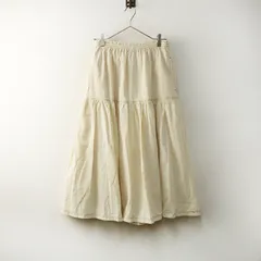 サマンサモスモス Samansa Mos2 SM2 配色ステッチティアードスカート F‖アイボリー ボトムス ロング フレア【2400014823523】