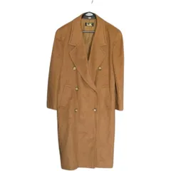  丸商 ピュアカシミヤ  ロング コート アウター ロング ウール カシミヤ 秋冬 きれいめ 上品   キャメル  レディースＬ【Z1783】