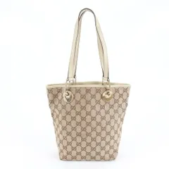 美品 グッチ GG キャンバス エクリプス 120840 レザー トート バッグ 肩掛け ショルダー ハンド ベージュ レディース REE DM15-5【中古】