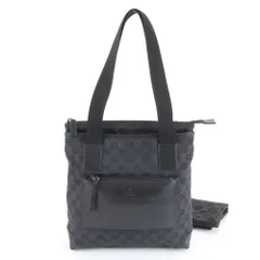 美品 グッチ GG キャンバス 019 0402 レザー トート バッグ 肩掛け ショルダー ハンド ブラック 黒 レディース MEE DM12-3【中古】