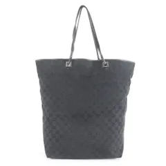 美品 グッチ GGキャンバス 31242 レザー トート バッグ ショルダー ビジネス 通勤 本革 ブラック 黒 A4 レディース MRM DM31-7【中古】