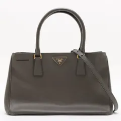 美品 プラダ ギャランティ付 サフィアーノ レザー ガレリア BN1874 2WAY ハンドバッグ 斜め掛け ショルダー レディース MMM DM52-1【中古】