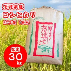 【送料込】 茨城県産 玄米 30kg 令和7年産 新米 コシヒカリ 1等のサムネイル
