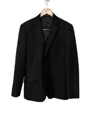  COMME CA ISM コムサイズム　ジャケット　ビジネス　メンズ　ブラック　黒　ストライプ　Mサイズ【Z1782】