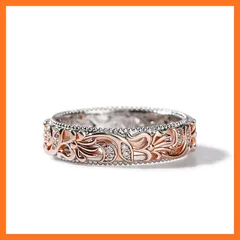 【新品】 [Jeulia] ハワイアンジュエリーリング シルバー フラワー リーフ モチーフ 透かし彫り レディース かわいい おしゃれ 0