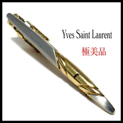 イヴサンローラン  ネクタイピン  タイピン  ブランド  シルバー×ゴールド  銀 金  ysl  タイバー  タイクリップ  ビジネス  結婚式  極美品  Yves Saint Laurent