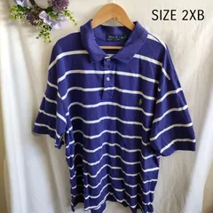 【2XB】海外古着　POLO Ralphlauren　ポロシャツ　紫　パープル　半袖　ゆったり