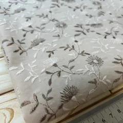 縦100cm×横90cm 刺繍生地 ベージュ NO,032