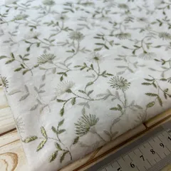 縦100cm×横90cm 刺繍生地 シロ NO,033
