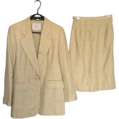   BURBERRYS バーバリー  セットアップ スカートスーツ スーツ 上下セット テーラードジャケット タイトスカート きれいめ フォーマル 通勤  ベージュ チェック  レディース9【Z1784】