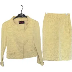    YUKI TORII INTERNATIONAL ユキトリイ セットアップ スカートスーツ スーツ 上下セット テーラードジャケット タイトスカート きれいめ フォーマル  イエロー 黄色 レディース9【Z1784】