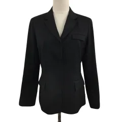 コルディア CORDIER ジャケット テーラード シングル 比翼仕立て 無地 ウール 長袖 40 黒 ブラック