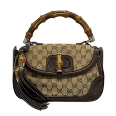 GUCCI(グッチ) ハンドバッグ ニューバンブー/GG柄 240242 ベージュ×エボニー×ダークブラウン レザー