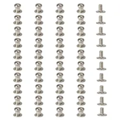アクセサリーパーツ 留め具 ハンドメイド 金具 レザークラフト 手芸 40個セット パーツ 頭6mm ネジ式 シルバー ギボシ