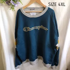 【4XL】海外古着　Champion　ラグランスリーブ　スウェット　ネイビー　紺色　大きいサイズ　ゆったり