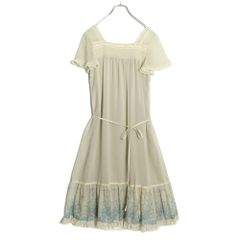 美品 INGEBORG 豪華チュールレースワンピース 膝丈 ベージュ系 - メルカリ