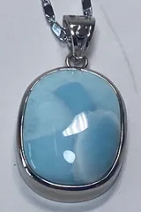 天然パワーストーン 可愛いラリマーシンプルオーバル ペンダントのネックレス