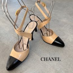 CHANEL パンプスバイカラーポインテッドトゥバックストラップ - メルカリ