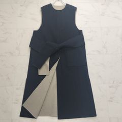 美品 ADORE アドーア リネン ノーカラージャケット 38 ネイビー 紺