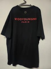 WOOYOUNGMI ウーヨンミ ブラック ロゴ 半袖 Tシャツ