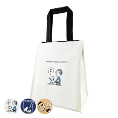 ランチバッグ 保冷 L PEANUTS スヌーピー スクエア （ SNOOPY 保冷バッグ 保冷ランチバッグ お弁当袋 お弁当入れ 女子 保冷 保温 マチ付き トートランチバッグ ランチトート 弁当 お弁当 袋 バッグ ランチ 女性 ） 